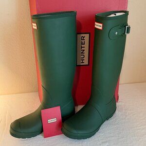 Hunter Women's Original Tall Waterproof Rain Boots Size 8 Green Adjustable (NEW)